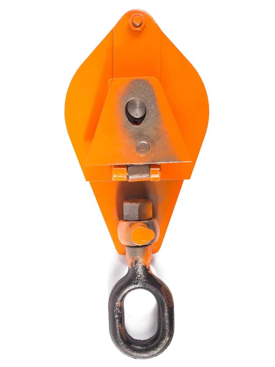 Блок монтажный однорольный с  ушком TOR 2 т с откидной щекой — фото 8